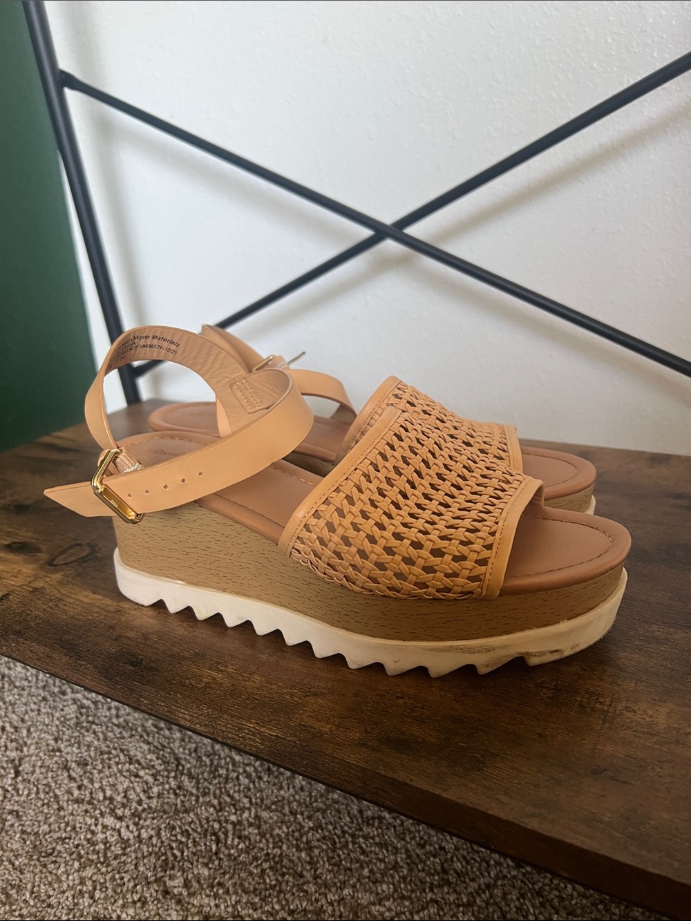 Women’s Tan Woven Platform Sandals - Picture 2 of 2